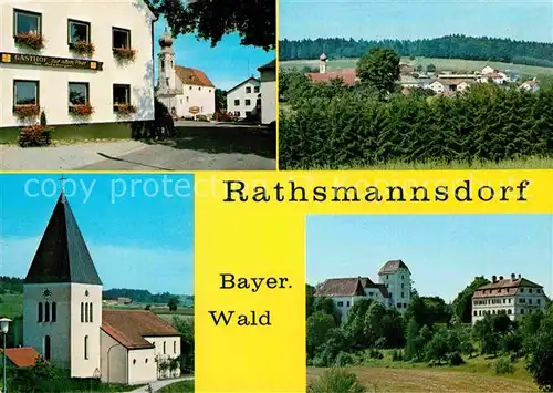 AK / Ansichtskarte Rathsmannsdorf Gasthof Kirche Urlaubsdorf Bayerischer Wald Kat. Windorf