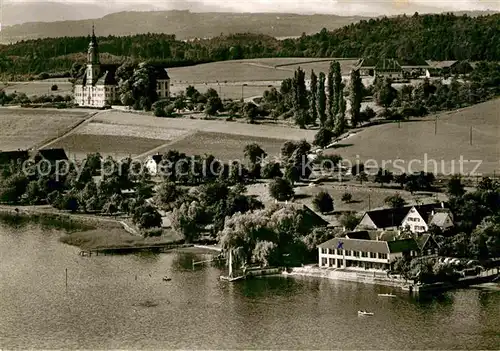 AK / Ansichtskarte Birnau Bodensee Gasthaus Pension Seehalde Fliegeraufnahme  Kat. Uhldingen Muehlhofen