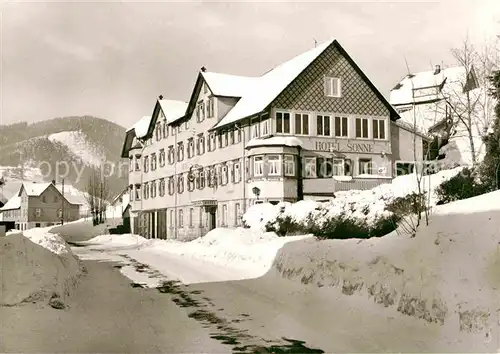 AK / Ansichtskarte Obertal Baiersbronn Hotel Sonne Winter Kat. Baiersbronn