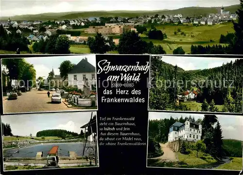 AK / Ansichtskarte Schwarzenbach Wald Panorama Frankenwald Ortspartie Freibad Kat. Schwarzenbach a.Wald