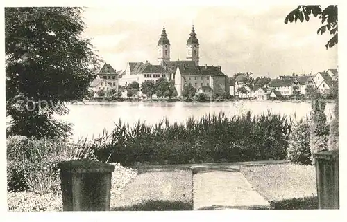 AK / Ansichtskarte Bad Waldsee Stadtsee Stiftskirche  Kat. Bad Waldsee