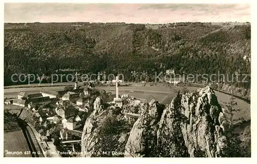 AK / Ansichtskarte Beuron Donautal Panorama vom Petersfelsen Kat. Beuron