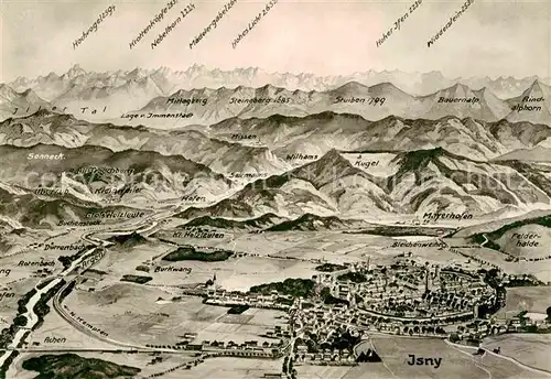 AK / Ansichtskarte Isny Allgaeu Panorama  Kat. Isny im Allgaeu