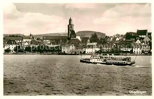 AK / Ansichtskarte ueberlingen Bodensee Teilansicht Ausflugsdampfer Kat. ueberlingen