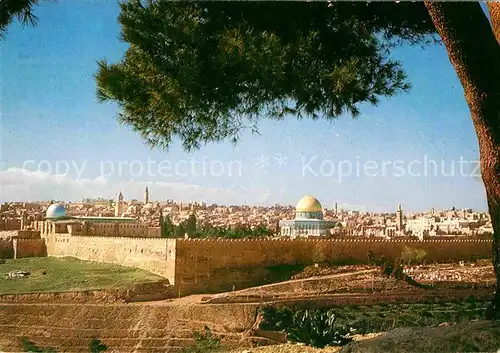 AK / Ansichtskarte Jerusalem Yerushalayim Temple Area eastern Wall seen from Mount of Olives Kat. Israel