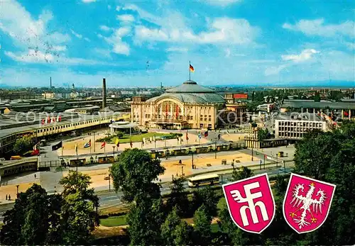 AK / Ansichtskarte Frankfurt Main Blick auf das Messegelaende Wappen Kat. Frankfurt am Main