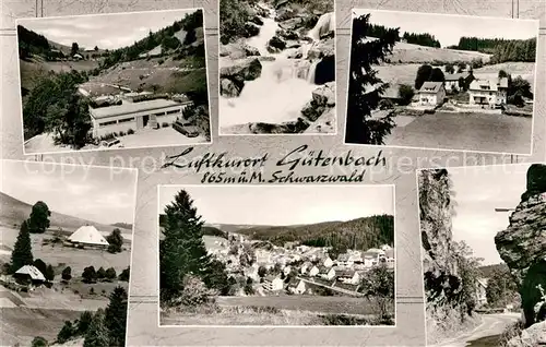 AK / Ansichtskarte Guetenbach Schwimmbad Wasserfall Panorama Strassendurchbruch Kat. Guetenbach