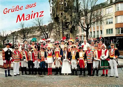 AK / Ansichtskarte Mainz Rhein Eskortenleiter der Mainzer Garden Fastnachtsbrunnen