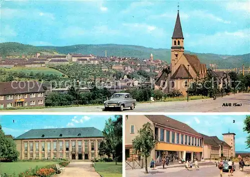 AK / Ansichtskarte Aue Erzgebirge Kulturhaus Kaufhaus Oberschule Kat. Aue