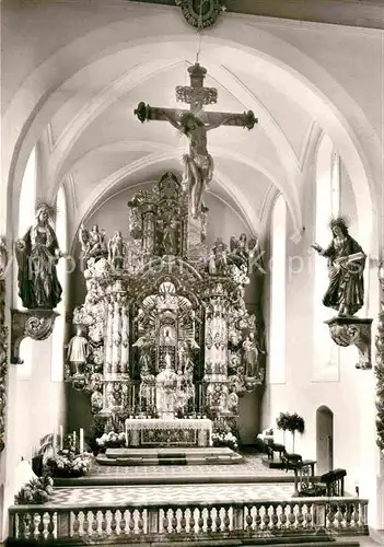 AK / Ansichtskarte Triberg Schwarzwald Wallfahrtskirche Hochaltar mit Kreuzigungsgruppe Kat. Triberg im Schwarzwald