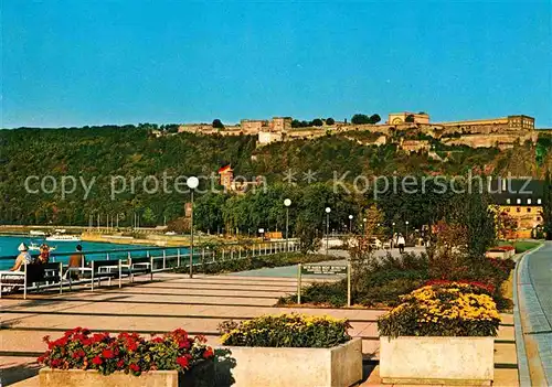 AK / Ansichtskarte Koblenz Rhein Moselpromenade mit Festung Ehrenbreitstein Kat. Koblenz