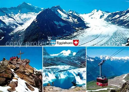 AK / Ansichtskarte Eggishorn Grosser Aletschgletscher Jungfrau Maerjelensee Kat. Eggishorn