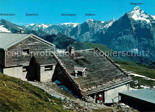 AK / Ansichtskarte Faulhorn Berghotel mit Schwarzhorn Engelhoerner Wellhorn Wetterhorn Sustenhorn Dammastock Kat. Faulhorn