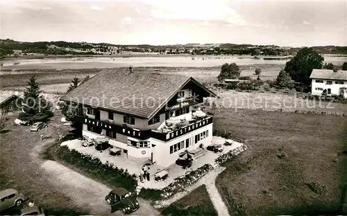 AK / Ansichtskarte Felden Chiemsee Cafe Pension Strandhaus Fliegeraufnahme Kat. Bernau a.Chiemsee