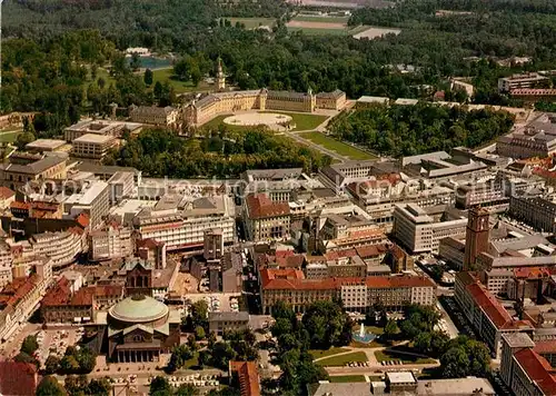 AK / Ansichtskarte Karlsruhe Baden Stadtbild mit Schloss Fliegeraufnahme