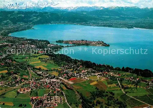 AK / Ansichtskarte Lindau Bodensee Bregenzerbucht Alpenkette Fliegeraufnahme Kat. Lindau (Bodensee)