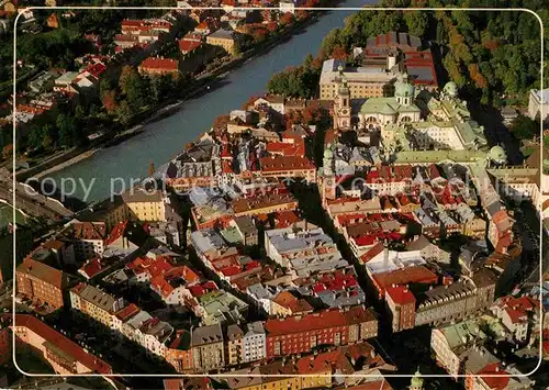 AK / Ansichtskarte Innsbruck Fliegeraufnahme Altstadt mit Innbruecke Kat. Innsbruck