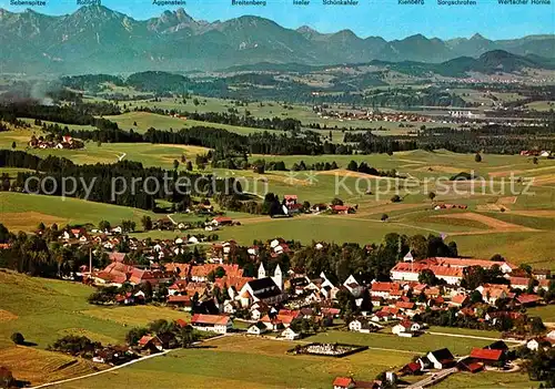 AK / Ansichtskarte Steingaden Oberbayern mit Allgaeuer Alpen Fliegeraufnahme Kat. Steingaden