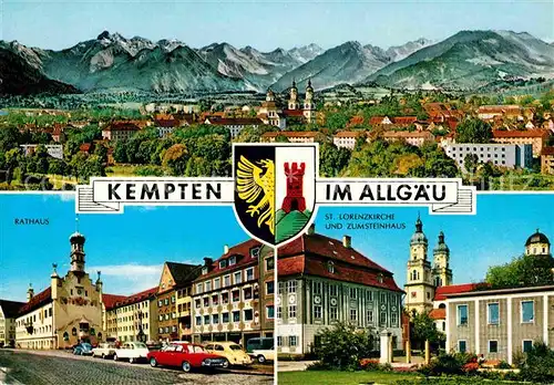 AK / Ansichtskarte Kempten Allgaeu Rathaus Lorenzkirche Zumsteinhaus Kat. Kempten (Allgaeu)