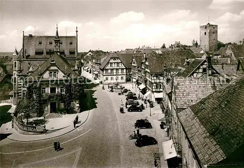 AK / Ansichtskarte Bretten Baden Hauptstrasse mit Rathaus Kat. Bretten