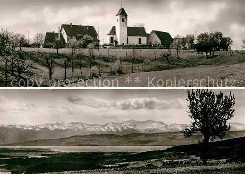 AK / Ansichtskarte Oberhomberg Kirche Bodensee mit Alpenpanorama Kat. Deggenhausertal