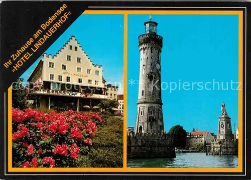 AK / Ansichtskarte Lindau Bodensee Hotel Lindauerhof Leuchtturm Kat. Lindau (Bodensee)