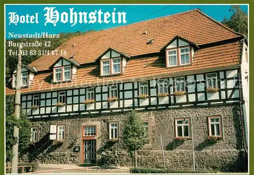 AK / Ansichtskarte Neustadt Harz Hotel Hohnstein Fachwerkhaus Kat. Neustadt Harz