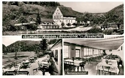 AK / Ansichtskarte Donautal Gasthaus Pension Neumuehle Donau Terrasse Terrassensaal Kat. Ulm