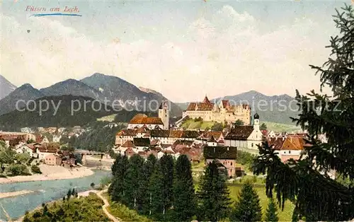 AK / Ansichtskarte Fuessen Allgaeu Panorama Schloss  Kat. Fuessen