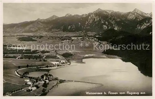 AK / Ansichtskarte Weissensee Fuessen Flugaufnahme Kat. Fuessen