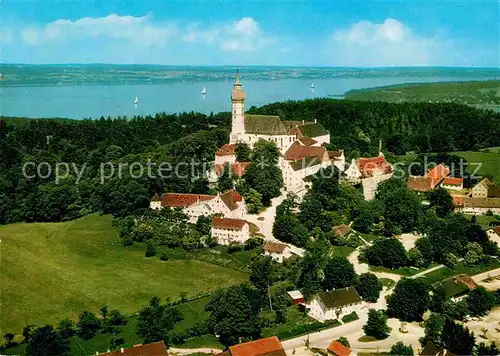 AK / Ansichtskarte Kloster Andechs Fliegeraufnahme mit Ammersee Kat. Andechs