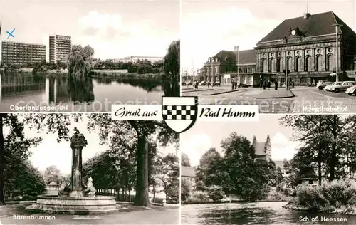 AK / Ansichtskarte Bad Hamm Oberlandesgericht Hauptbahnhof Schloss Heessen Baerenbrunnen Kat. Hamm