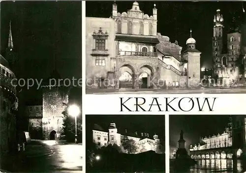 AK / Ansichtskarte Krakow Malopolskie Brama Florianska Sukiennice Kosciol Wawel Pomnik Kat. Krakow