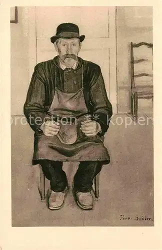 AK / Ansichtskarte Hodler Ferdinand Sitzender Winzer  Kat. Kuenstlerkarte