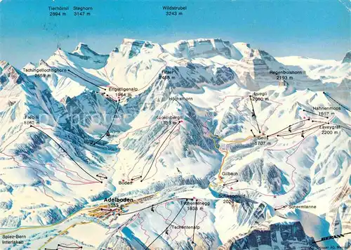 AK / Ansichtskarte Adelboden Panoramakarte Kat. Adelboden