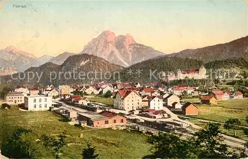 AK / Ansichtskarte Fuessen Allgaeu Panorama Kuenstlerkarte Kat. Fuessen