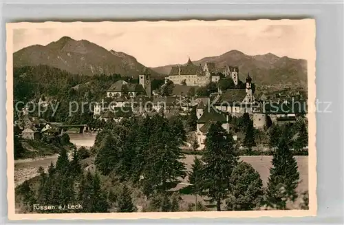 AK / Ansichtskarte Fuessen Allgaeu Panorama Schloss Kirche Kat. Fuessen