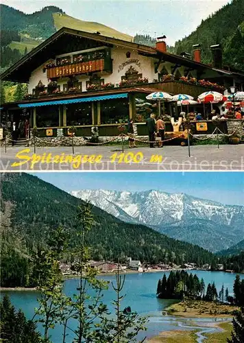 AK / Ansichtskarte Spitzingsee Fliegeraufnahme Postgasthof mit See Cafe St. Bernhard Kat. Schliersee