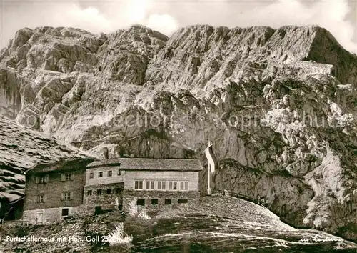 AK / Ansichtskarte Purtscheller Haus Berghaus mit Hohem Goell Berchtesgadener Alpen Kat. Berchtesgaden