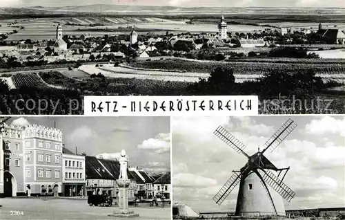 AK / Ansichtskarte Retz Panorama Platz Denkmal Windmuehle Kat. Retz