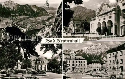 AK / Ansichtskarte Bad Reichenhall Predigtstuhlbahn Kurhaus Kurgarten Marktplatz mit Staufen Kat. Bad Reichenhall