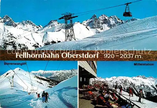 AK / Ansichtskarte Seilbahn Fellhorn Oberstdorf Bierenwanglift  Kat. Bahnen