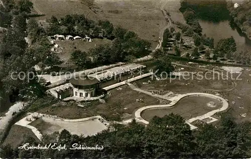 AK / Ansichtskarte Heimbach Eifel Fliegeraufnahme Schwimmbad Minigolf Kat. Heimbach