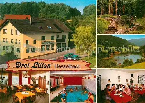 AK / Ansichtskarte Hesselbach Odenwald Gasthof Pension Drei Lilien Kat. Hesseneck