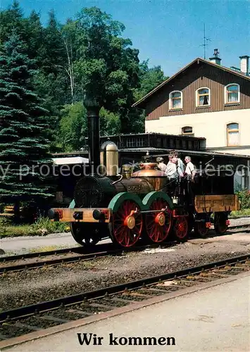 AK / Ansichtskarte Lokomotive Saxonia Bahnhof Annaberg Buchholz Sued  Kat. Eisenbahn