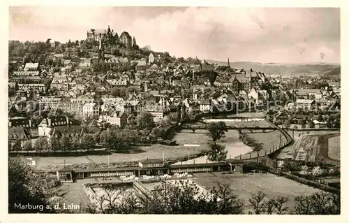 AK / Ansichtskarte Marburg Lahn Stadtblick mit Schloss Kat. Marburg