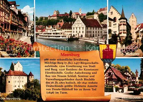 AK / Ansichtskarte Meersburg Bodensee Steigstrasse Meersburg Baerenbrunnen Marktplatz Kat. Meersburg