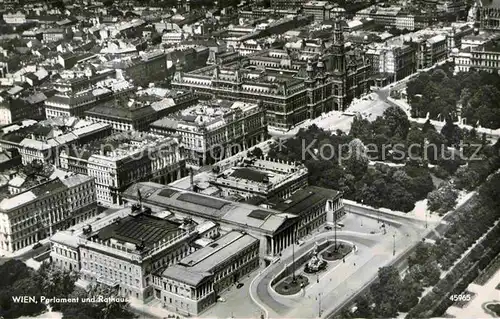 AK / Ansichtskarte Wien Fliegeraufnahme mit Parlament und Rathaus Kat. Wien