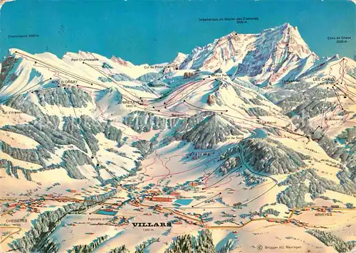 AK / Ansichtskarte Villars VD Panoramakarte Skigebiet Kat. Villars