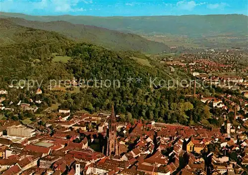 AK / Ansichtskarte Freiburg Breisgau Fliegeraufnahme mit Muenster Kat. Freiburg im Breisgau